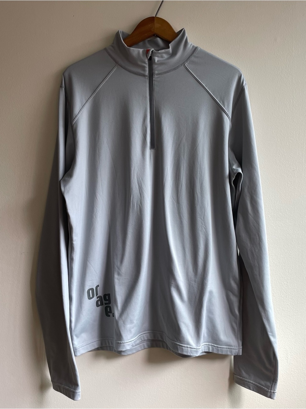 Orage Men’s Large Quarter Zip Fleece Lined Performance Pullover Gray